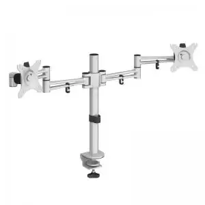 Luna double flat screen monitor arm - silver