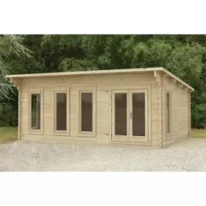 Forest Wolverley 6.0m x 4.0m Log Cabin Double Glazed 34kg Polyester Felt, Plus Underlay