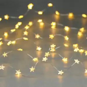 Festive 4m Multifunction Battery Fairy Lights 80 Warm White Star LEDs