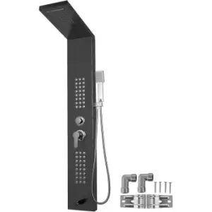 Shower Faucet Black Wall Mounted Shower Panel Tower With Hand Shower Massage Jet