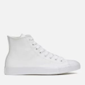 Converse Chuck Taylor All Star Leather Hi-Top Trainers - White Monochrome - UK 11