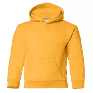 Gildan Heavy Blend Childrens Unisex Hooded Sweatshirt Top / Hoodie (M) (Gold)