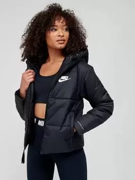 Nike NSW Taped Detail Hooded Jacket - Black, Size S, Women