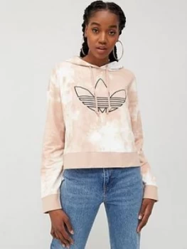 adidas Originals All Over Print Cropped Hoodie - Multi, Size 16, Women