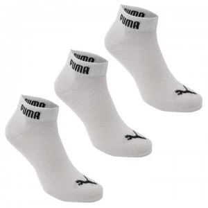 Puma 3 Pack Quarter Socks Junior - White
