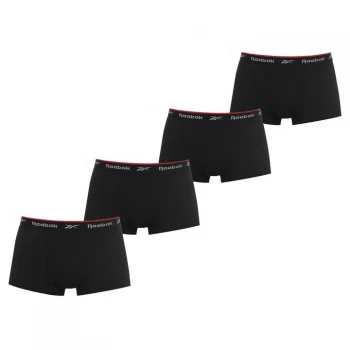 Reebok 4 Pack Trunks Mens - Black/Red