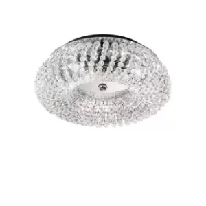 Carla Designer Crystal Large Ceiling Light Polished Chrome, 3x G9