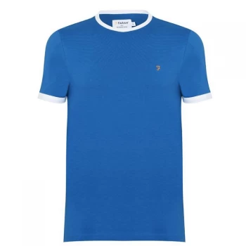 Farah Vintage Groves Ringer T Shirt - 484 MTime Blue