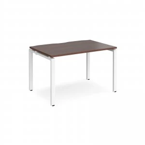 Adapt II Single Desk 1200mm x 800mm - White Frame Walnut top