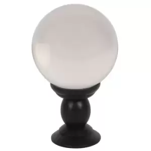 Clear Large Crystal Ball on Wooden Stand