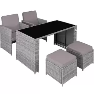 Tectake Palermo Rattan Seating Set - Grey/Black