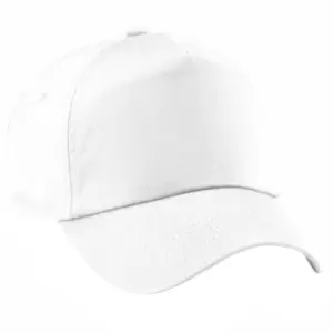 Beechfield Unisex Plain Original 5 Panel Baseball Cap (One Size) (White)