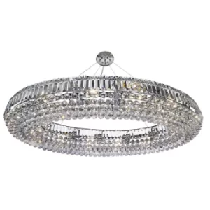 Vesuvius 24 Light Ceiling Chandelier Chrome with Crystals, E14