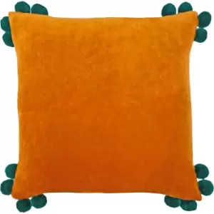 furn. Hoola Pom-Pom Cushion Orange/Teal - Orange/Teal