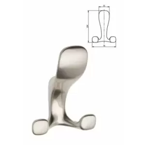 Modern Hat Coat Hanger Hook Door Wall Bath Model Toledo 104mm - Colour Inox - Pack of 5