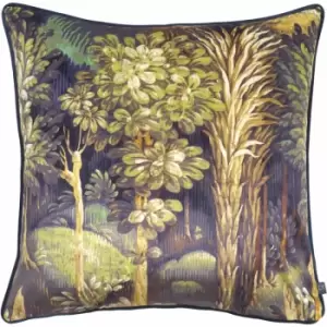 Prestigious Textiles Forbidden Forest Velvet Piped Edge Cushion Cover, Ebony, 55 x 55 Cm