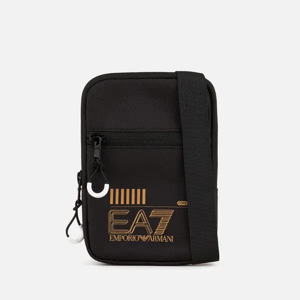 EA7 Mens Core Mini Pouch Cross Body Bag - Black/Gold