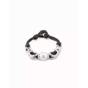 Legend White Leather Pearl Shell Bracelet