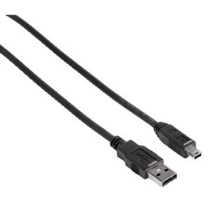 Hama USB 2.0 Connection cable A-plug - mini B-plug (B5 pin), 1.8 m, black