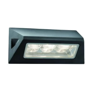 LED 3 Light Outdoor Wall Light Black IP44