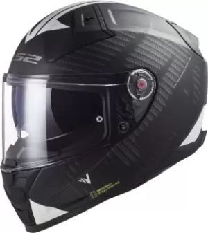 LS2 Vector II Splitter Helmet, black-white Size M black-white, Size M