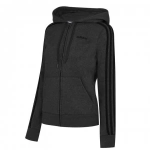 adidas Zip Fleece Track Top Hoodie - DarkGrey/Black