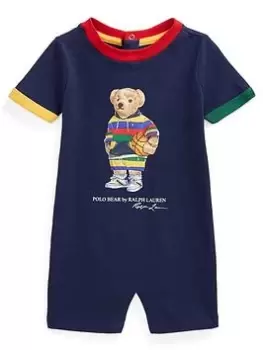 Ralph Lauren Baby Boys Bear Romper - Newport Navy, Newport Navy, Size 3 Months