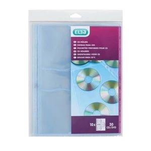 Elba CD/DVD Pocket Clear 10 Pack