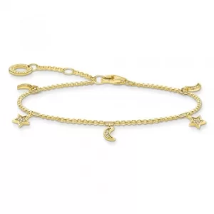 THOMAS SABO Gold Plated Cubic Zirconia Moon and Star Bracelet...