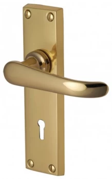 Heritage V700 Windsor Brass Lever Lock Door Furniture