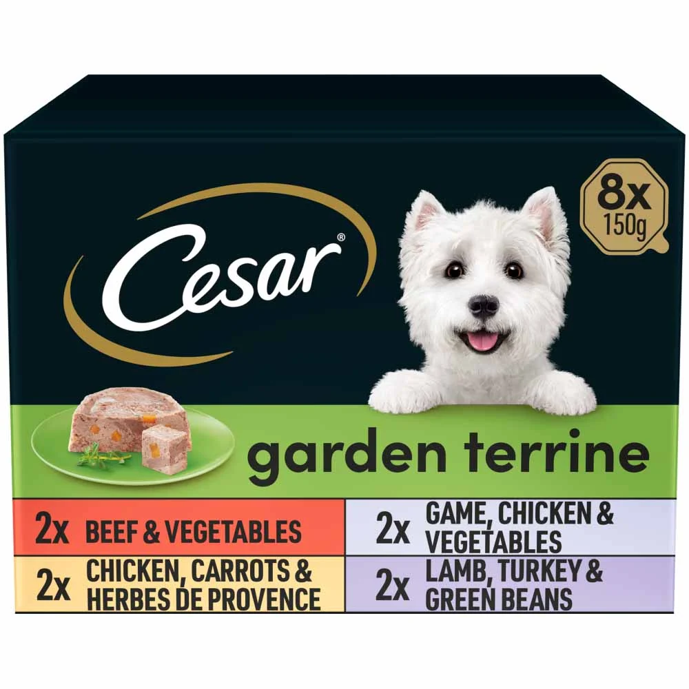 Cesar Garden Terrine Selection Dog Food Trays 8 x 150g