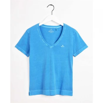 Gant Short Sleeve V Neck T Shirt - 445 PACIFIC BLU