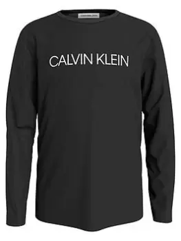 Calvin Klein Jeans Kids Institutional Long Sleeve T-Shirt - Black, Size Age: 10 Years, Women