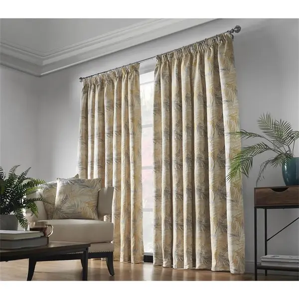 Other Fiji Multi Yarn Fully Lined Pencil Pleat Curtains - Yellow 229x274cm