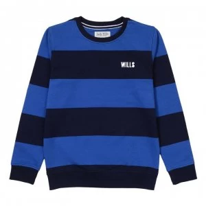 Jack Wills Wide Stripe Crew Neck Sweatshirt - Blue Stripe