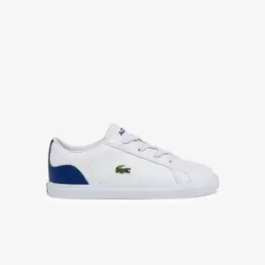 Lacoste Infants' Lerond Synthetic Trainers Size 4 UK Kids White & Blue