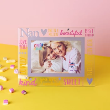 6" x 4" Cheerful Glass Photo Frame - Nan