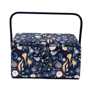 Enchanted Park Large Sewing Box Navy Blue/Yellow/White