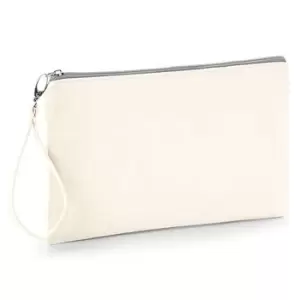 Westford Mill Canvas Wristlet Pouch (26 x 17cm) (Natural/Light Grey)