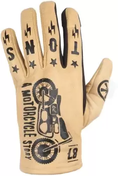 Helstons Kustom Motorcycle Gloves, beige, Size XL, beige, Size XL