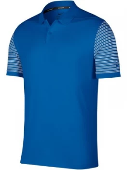 Mens Nike Classic Stripe Polo Blue