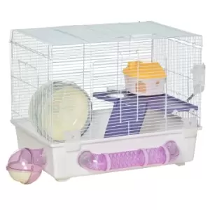 Pawhut Small Pet House Habitat W/ Exercise Wheels