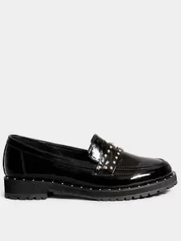 Long Tall Sally Studded Loafer Patent Black, Size 12, Women