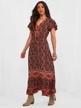 Joe Browns Boho Babe Border Print Maxi Dress -multi, Multi, Size 10, Women