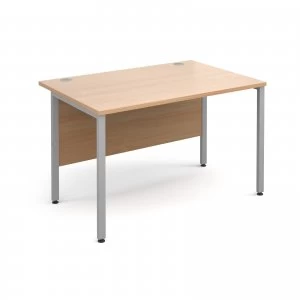 Maestro 25 SL Straight Desk 1200mm x 800mm - Silver H Frame Beech top