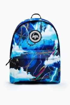 HYPE UNISEX Blue LIGHTNING BARBWIRE CREST BACKPACK