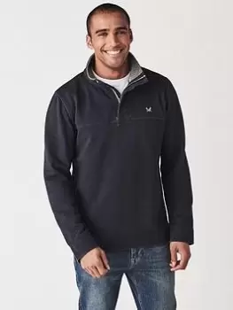 Crew Clothing Padstow Pique Sweatshirt - Navy Blue, Navy Blue, Size 2XL, Men