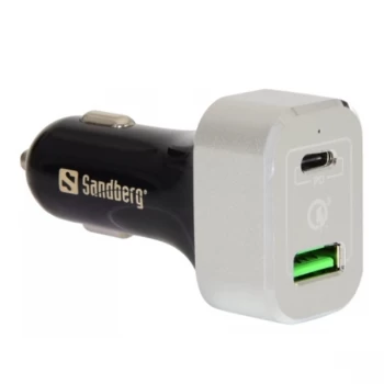 Sandberg (441-11) Dual USB Car Adapter, QC 3.0 / USB-C Quick Charge, 63W, 5 Year Warranty