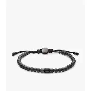 Fossil Mens Hematite And Lava Stone Bracelet - Black