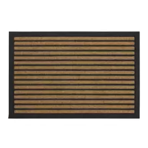 JVL Vienna Heavy Duty Scraper Striped Entrance Door Mat - 40 x 60cm